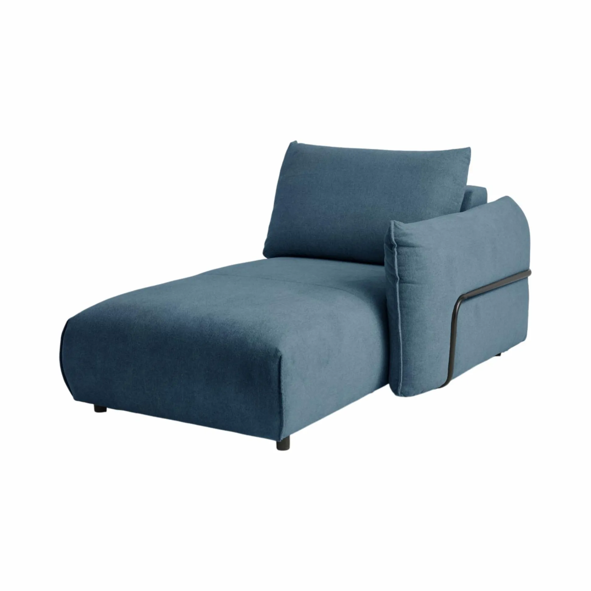 Méridienne pour canapé modulable tissu Solal - Bleu - Méridienne droite