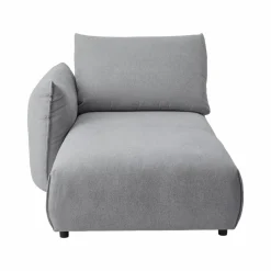 Méridienne pour canapé modulable tissu Solal - Gris - Méridienne gauche