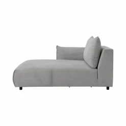 Méridienne pour canapé modulable tissu Solal - Gris - Méridienne gauche