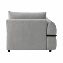 Méridienne pour canapé modulable tissu Solal - Gris - Méridienne gauche