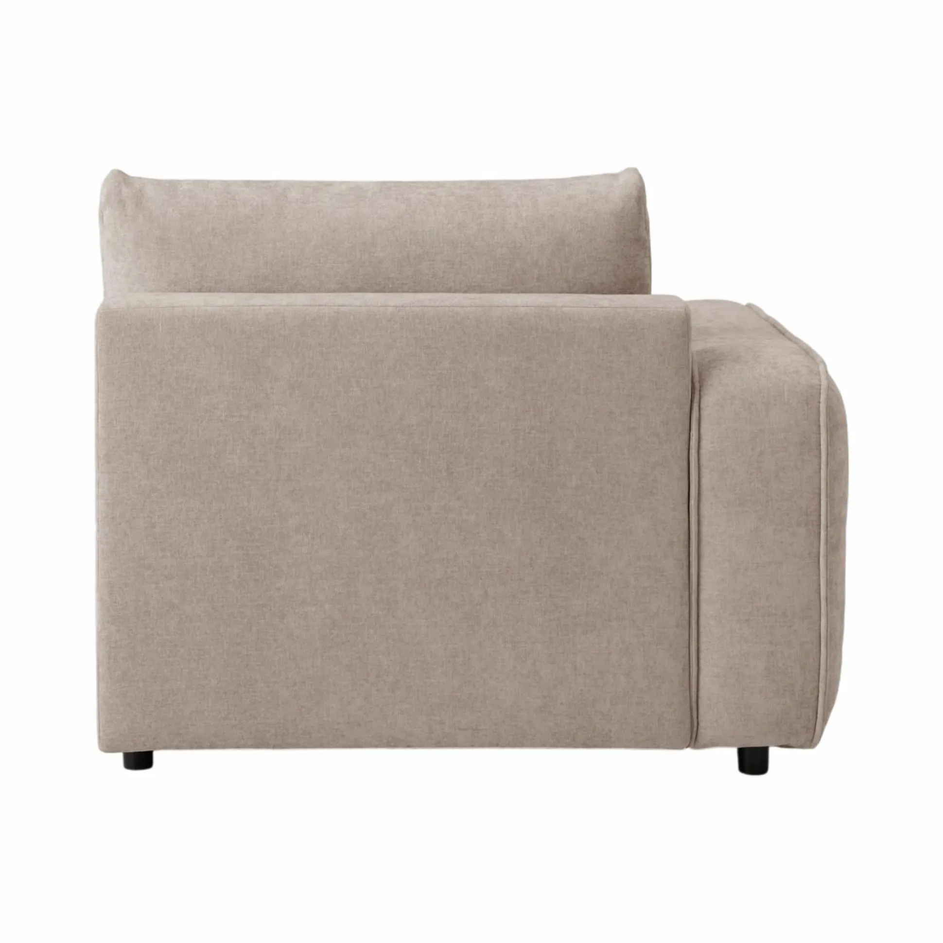 Méridienne pour canapé modulable tissu Solenn - Grège - Méridienne gauche