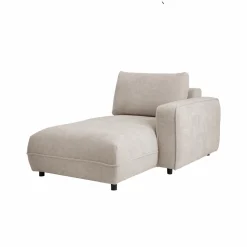 Méridienne pour canapé modulable tissu Solenn - Ecru - Méridienne droite