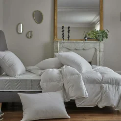 Oreiller moelleux en duvet et percale biologique Carla - Moelleux - 65 x 65 cm