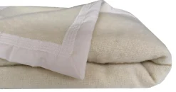 OURSON Couverture laine Woolmark Champagny - Ecru - 150 x 220 cm