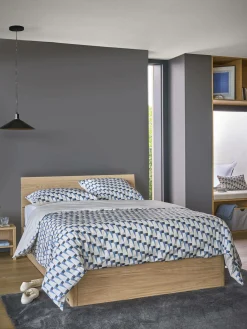 Parure de lit coton bio Nautique Urbain - Bleu Gris - 260 x 240 cm