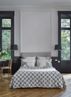 Parure de lit coton lin Grand hôtel - Galuchat/Carbone - 240 x 220 cm