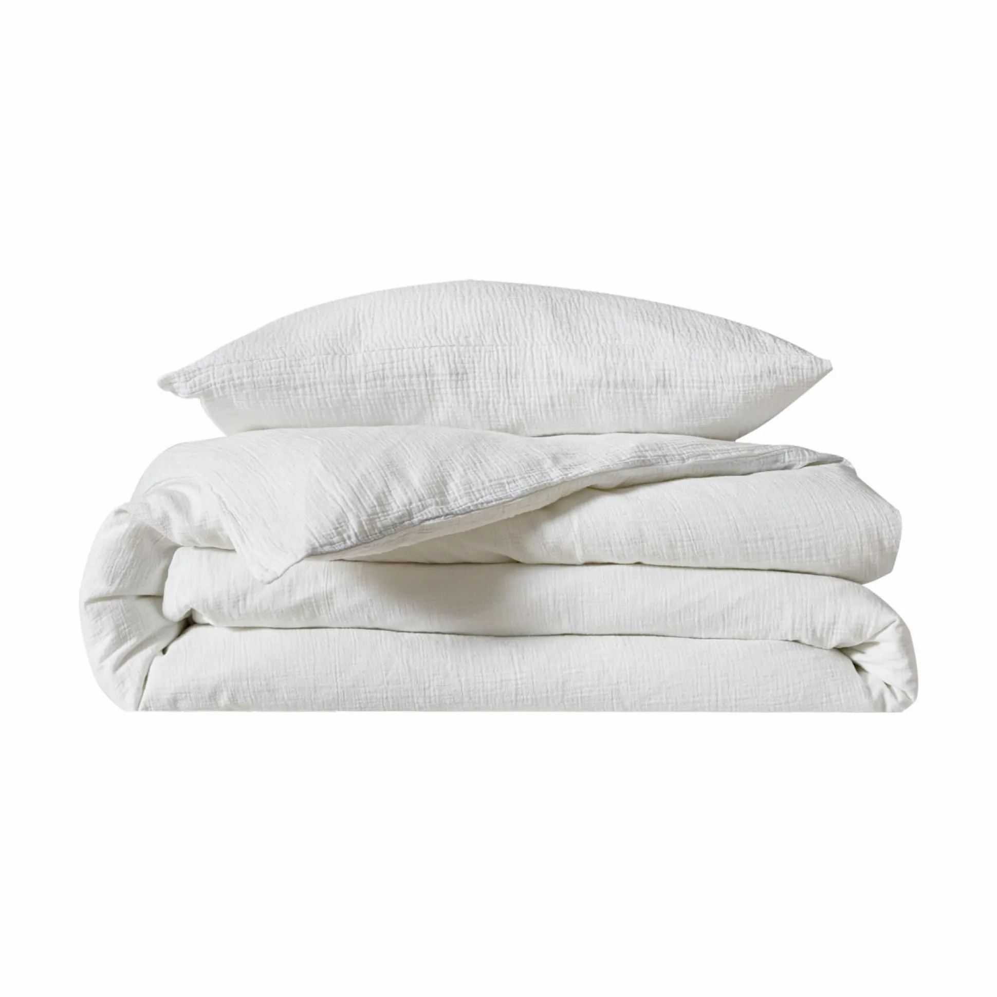 Parure de lit enfant gaze de coton bio Lou - Blanc - 140 x 200 cm