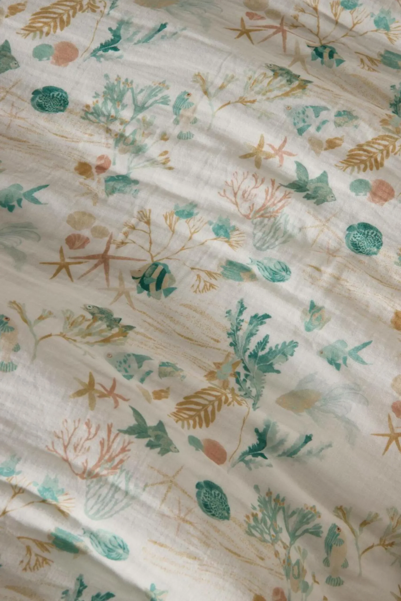 Parure de lit enfant gaze de coton Chansons d'eaux douces - Bleu - 140 x 200 cm