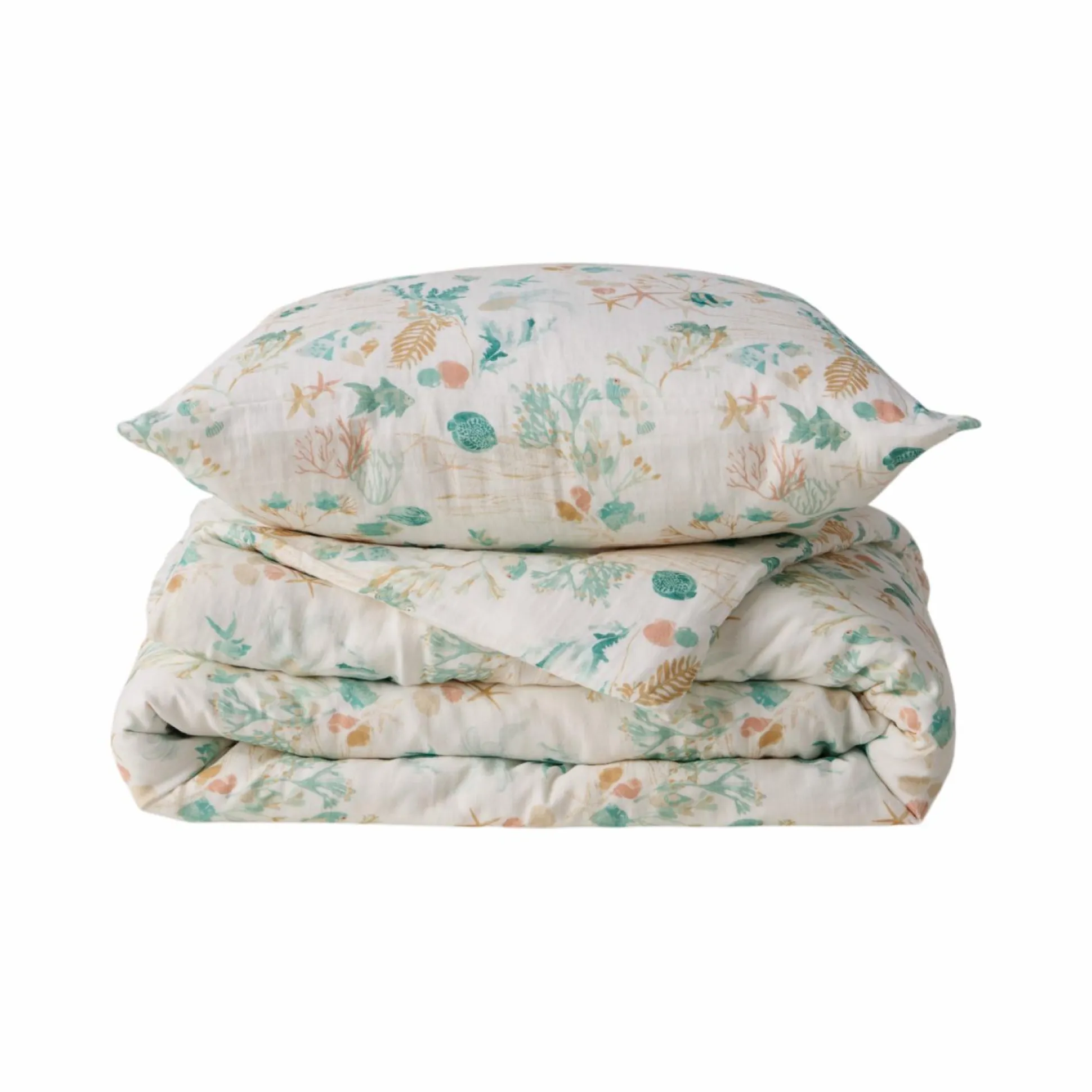 Parure de lit enfant gaze de coton Chansons d'eaux douces - Bleu - 140 x 200 cm