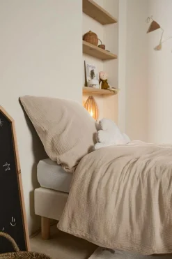 Parure de lit enfant gaze de coton bio Lou - Beige - 140 x 200 cm