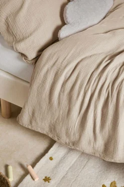 Parure de lit enfant gaze de coton bio Lou - Beige - 140 x 200 cm