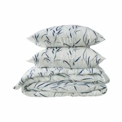 Parure de lit gaze de coton Vulpin - Ecru/Bleu - 240 x 220 cm