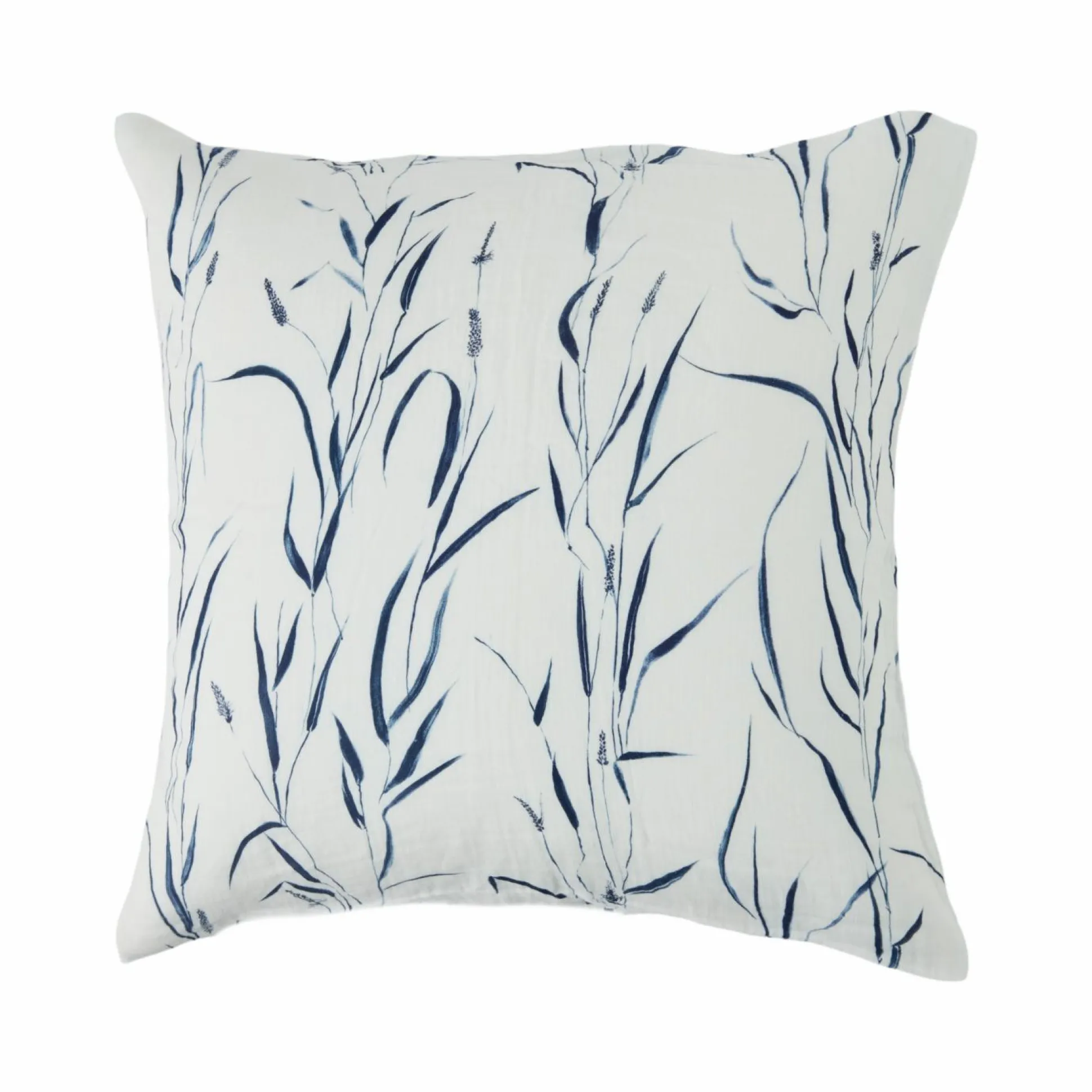 Parure de lit gaze de coton Vulpin - Ecru/Bleu - 240 x 220 cm