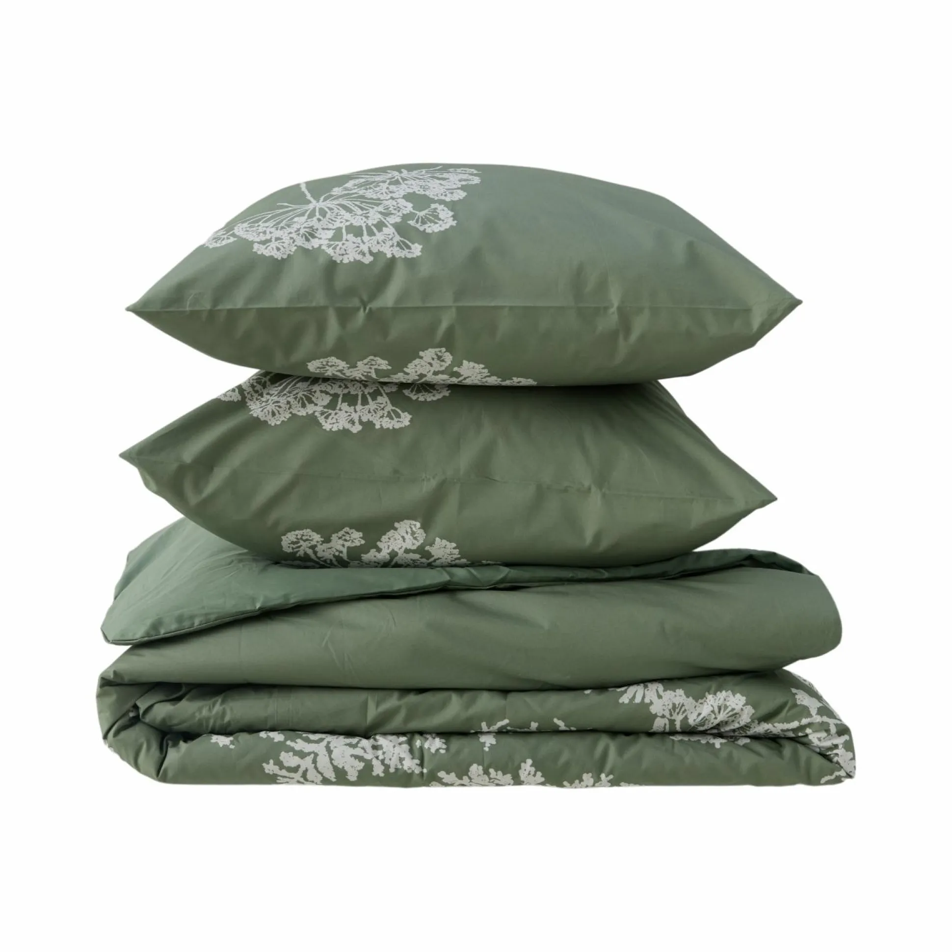 Parure de lit percale Angélique - Vert - 240 x 220 cm