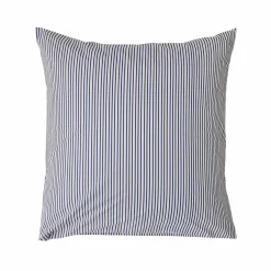 Parure de lit percale Aulne - Rayures Bleu Nautique - 240 x 220 cm