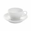 PILLIVUYT Lot de 6 Tasses genieu et soucoupes Plissé