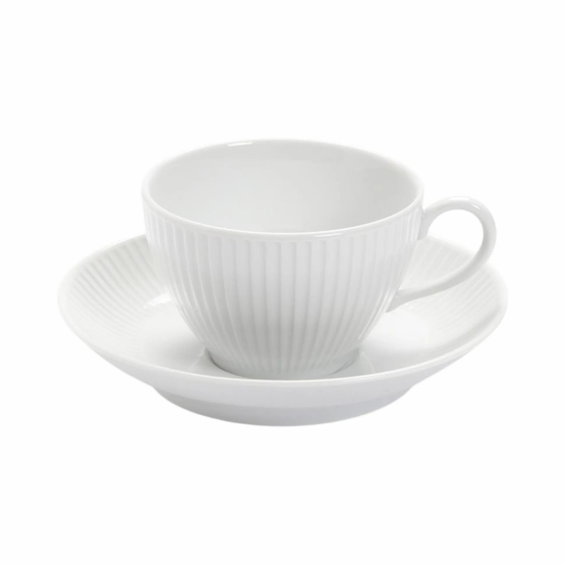 PILLIVUYT Lot de 6 Tasses genieu et soucoupes Plissé