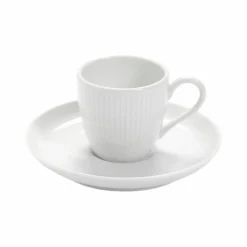 PILLIVUYT Lot de 6 Tasses à café et soucoupes Plissé