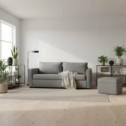 Plaid coton polyester recyclé Perrin - Gris - 130 x160 cm