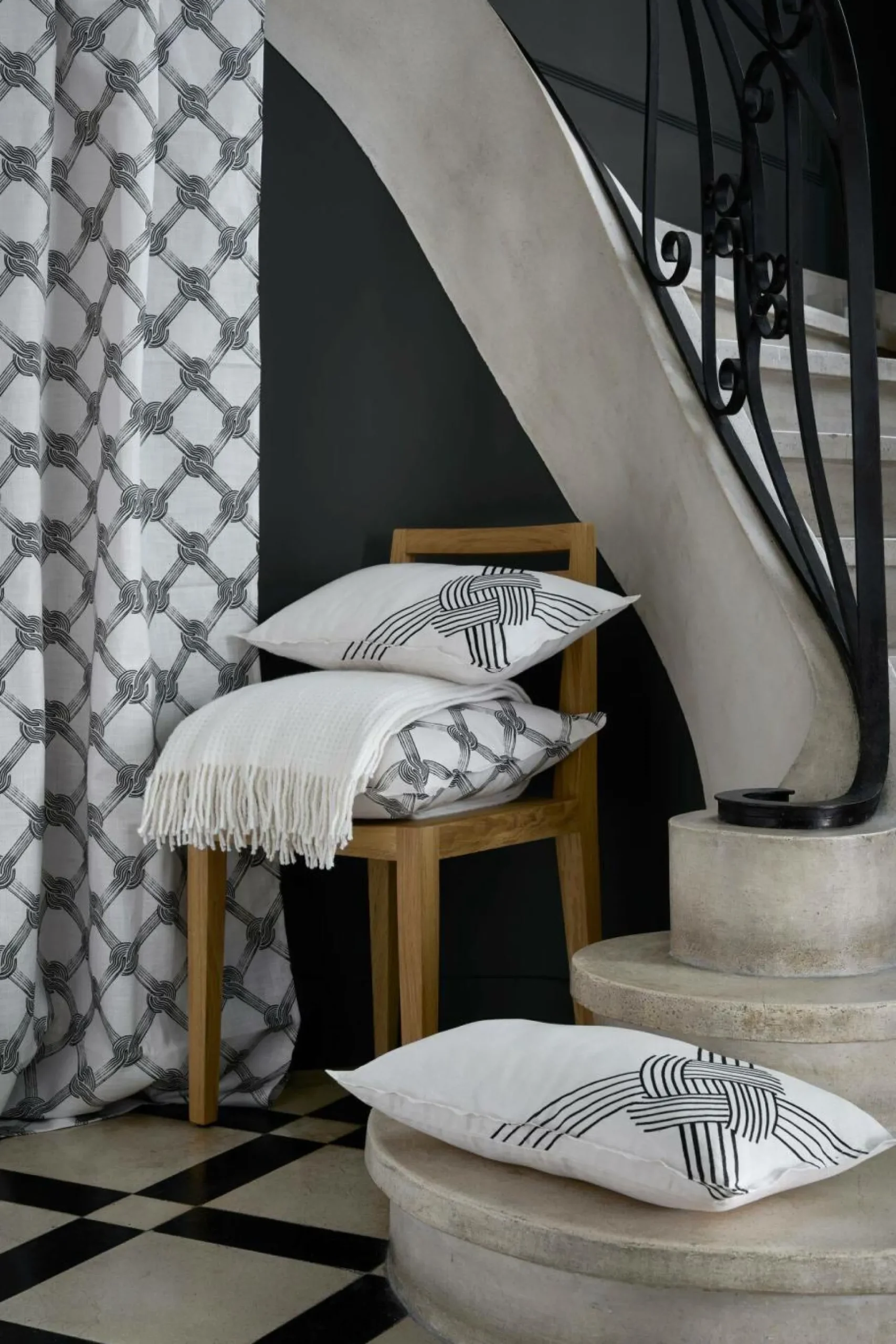 Plaid nid d'abeille coton polyester recyclé Pazenn - Ecru - 130 x160 cm