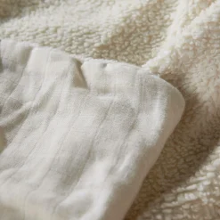 Plaid sherpa gaze de coton bio Pablo - Ecru - 130 x 150 cm