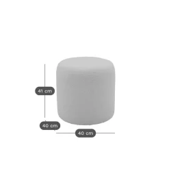 Pouf bouclette 40 cm Ome - Beige