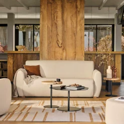 Pouf bouclette 70 cm Ome - Lin