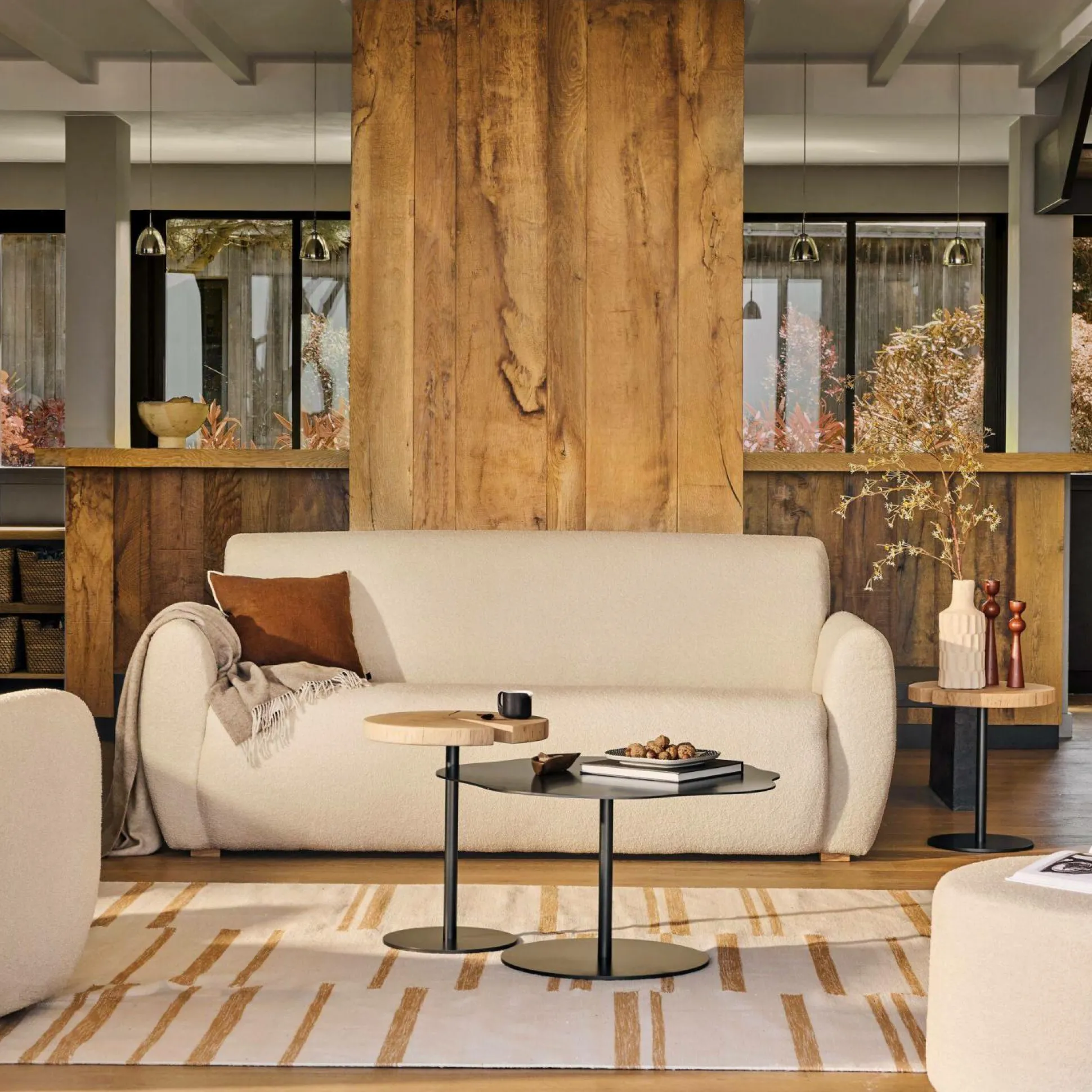 Pouf bouclette 70 cm Ome - Lin