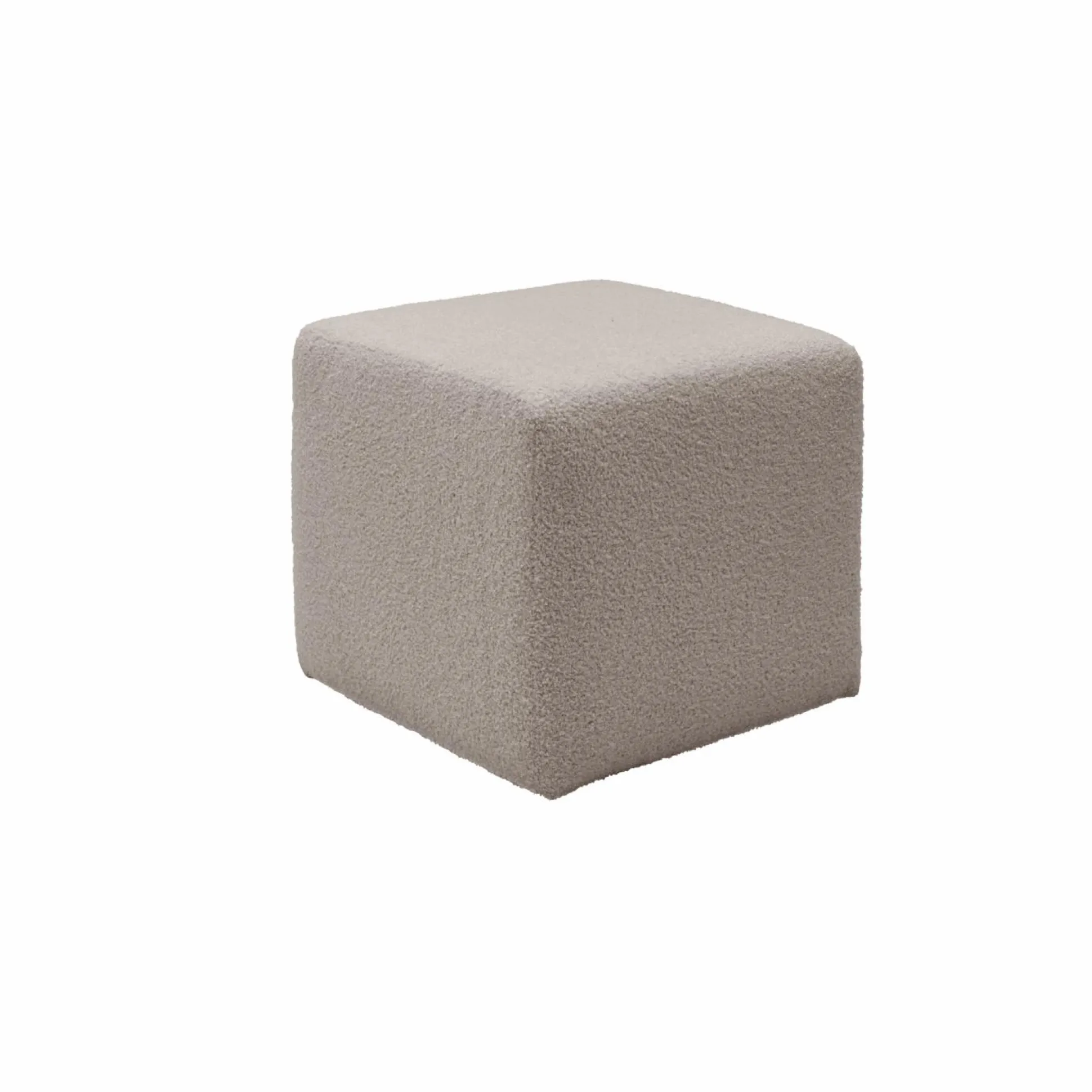 Pouf bouclette carré Ome - Gris Clair