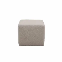 Pouf bouclette carré Ome - Gris Clair