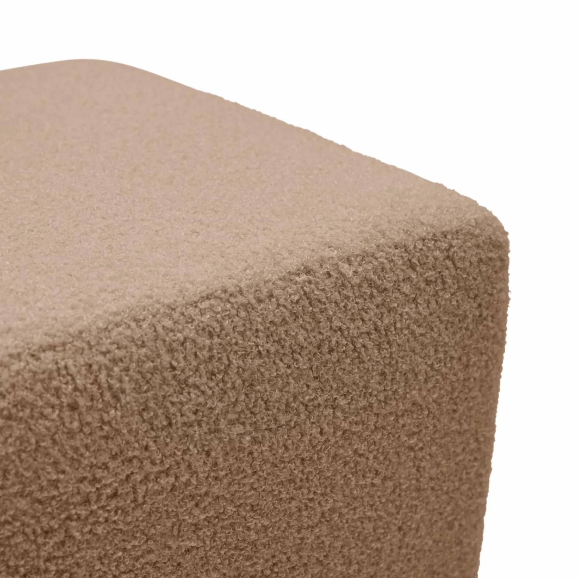 Pouf bouclette carré Ome - Beige