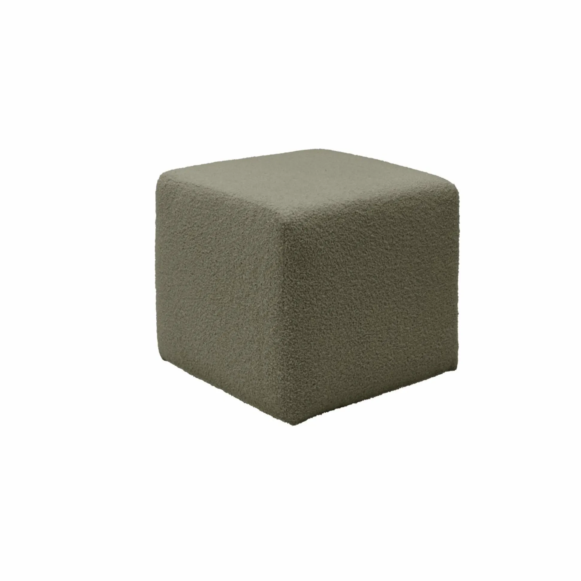 Pouf bouclette carré Ome - Vert Kaki