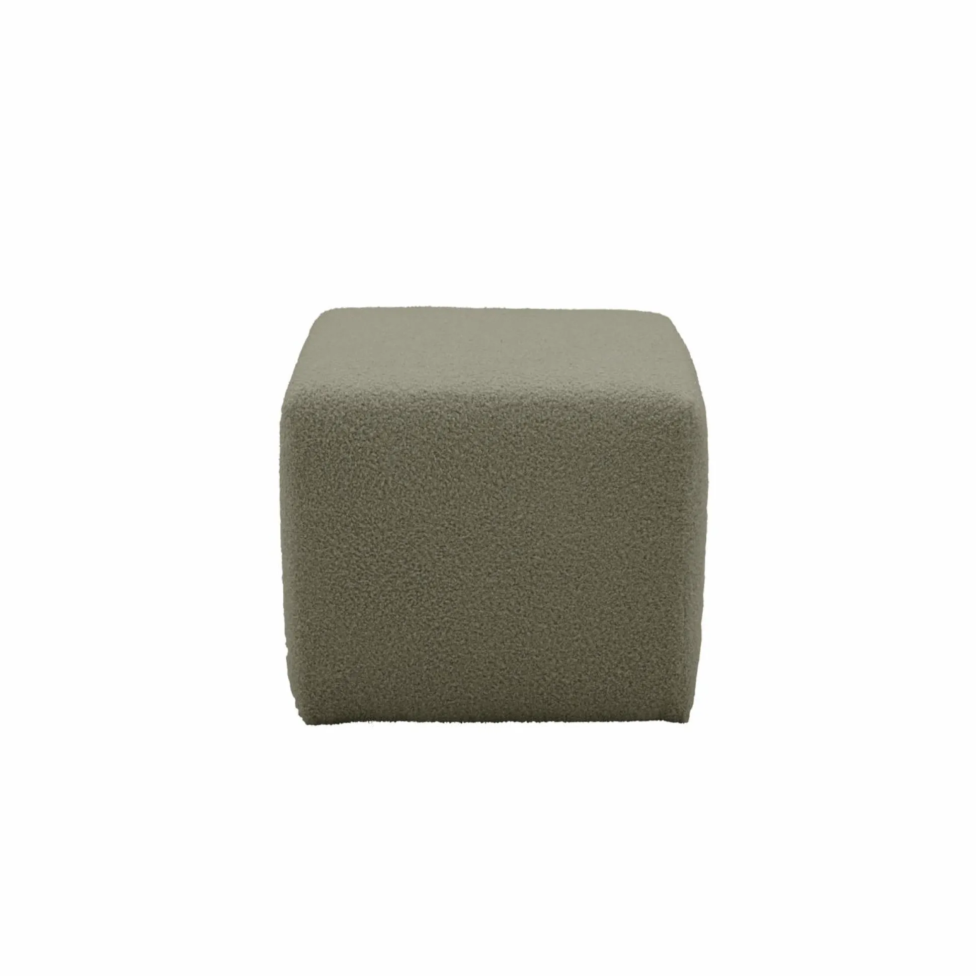 Pouf bouclette carré Ome - Vert Kaki