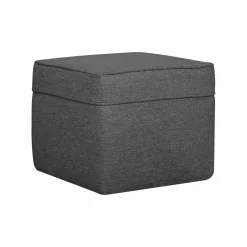 Pouf carré tissu Ondine - Anthracite