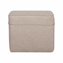 Pouf carré tissu Ondine - Crème