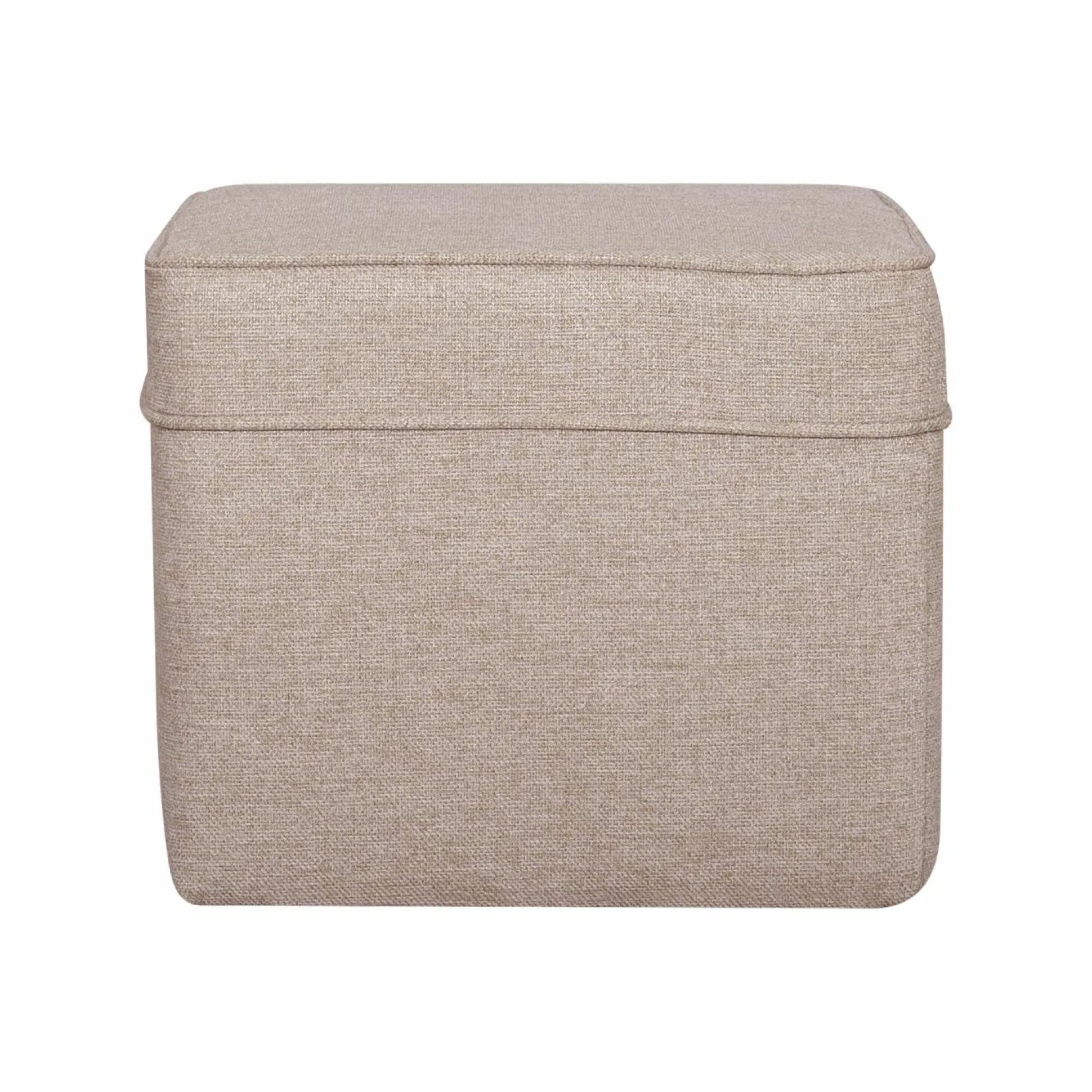 Pouf carré tissu Ondine - Crème