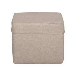 Pouf carré tissu Ondine - Crème