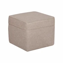 Pouf carré tissu Ondine - Crème
