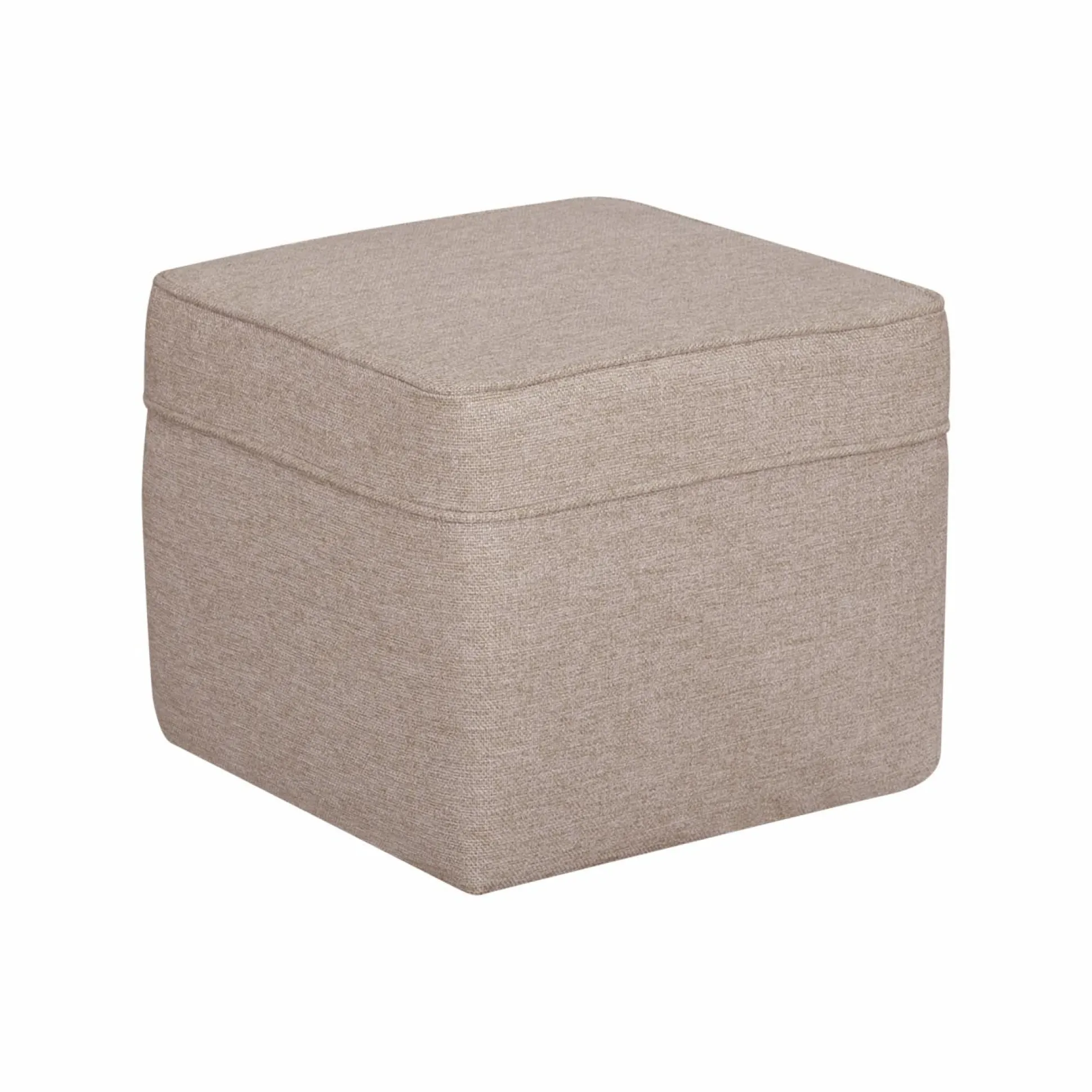 Pouf carré tissu Ondine - Crème