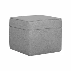 Pouf carré tissu Ondine - Gris