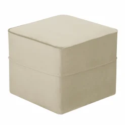 Pouf carré velours Oscar - Ecru