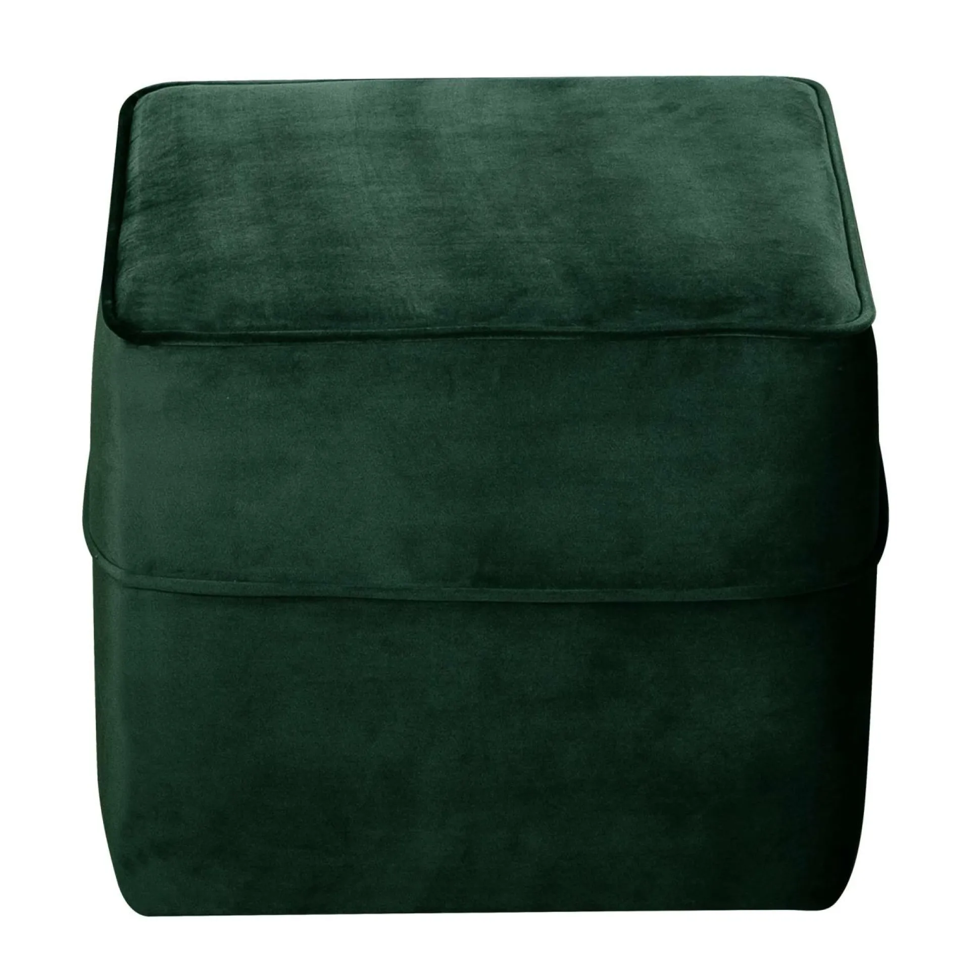Pouf carré velours Oscar - Vert Emeraude