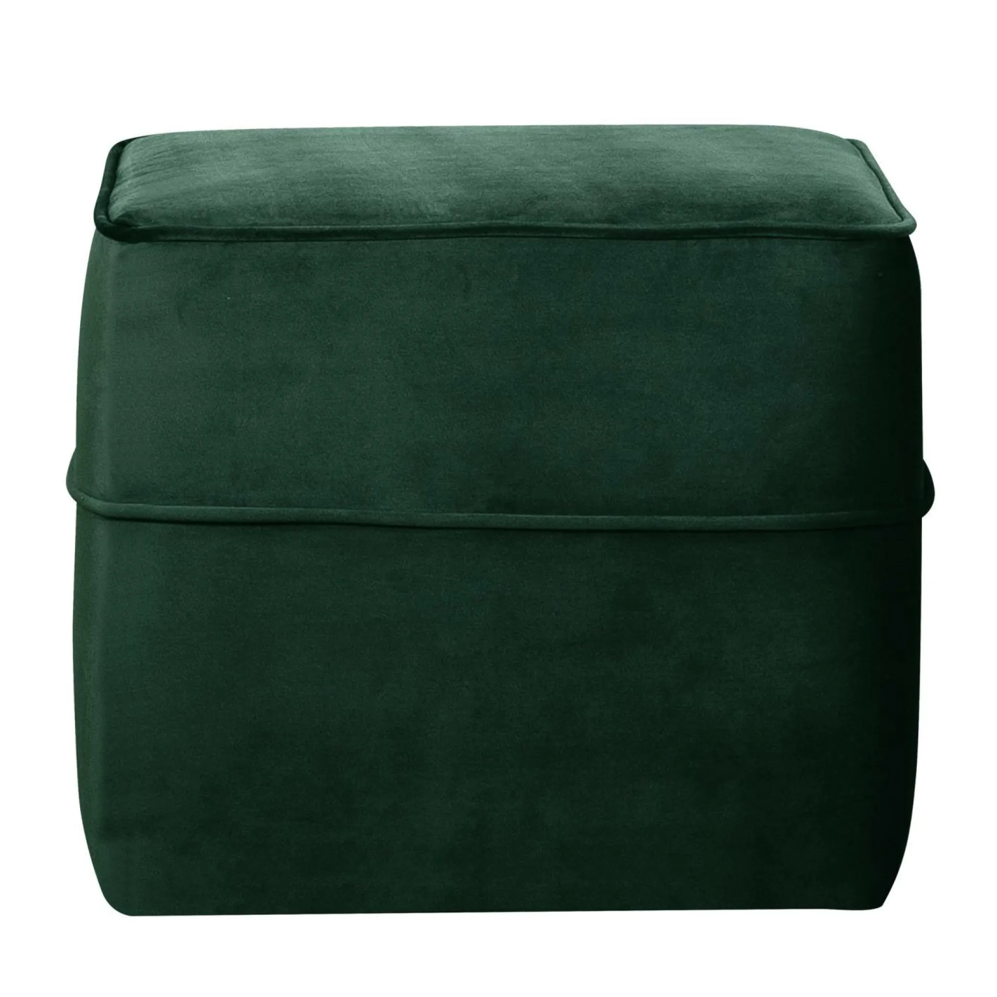 Pouf carré velours Oscar - Vert Emeraude