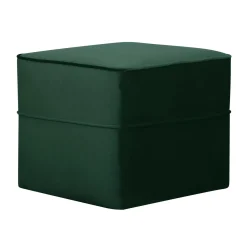 Pouf carré velours Oscar - Vert Emeraude