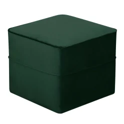 Pouf carré velours Oscar - Vert Emeraude
