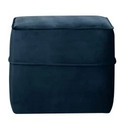 Pouf carré velours Oscar - Bleu
