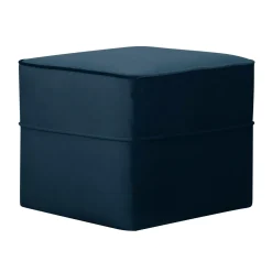 Pouf carré velours Oscar - Bleu