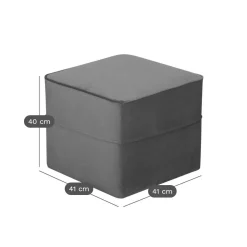 Pouf carré velours Oscar - Bleu