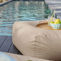 Pouf d'Extérieur Recyclé Heva - Sable