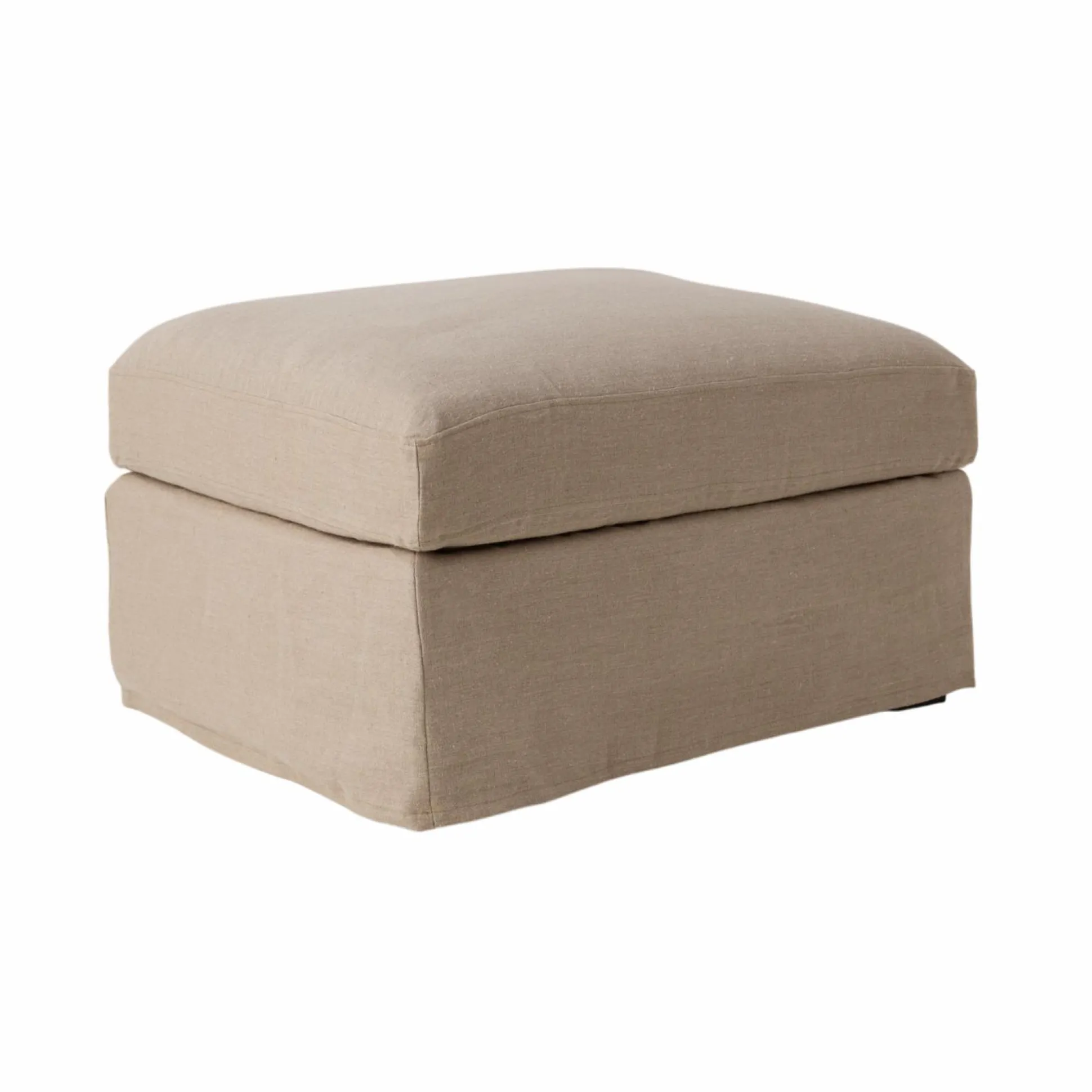Pouf lin déhoussable Moëze - Naturel